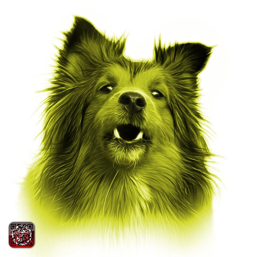 Yellow Sheltie Dog Art 0207 - WB Painting by James Ahn