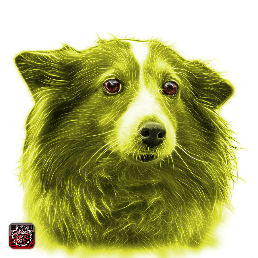 Yellow Shetland Sheepdog Dog Art 9973 - WB Mixed Media by James Ahn