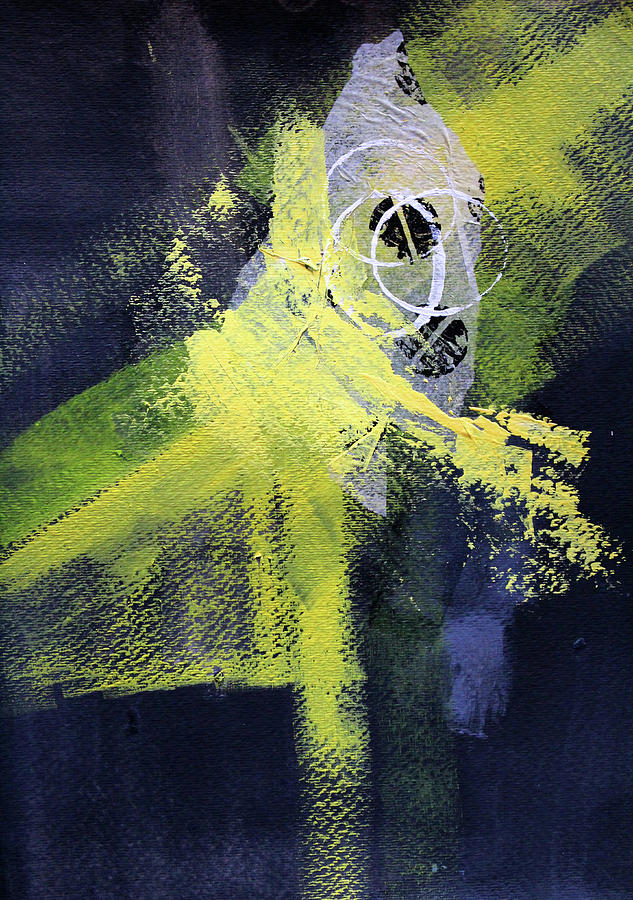 Yellow Splash Painting by Nancy Merkle