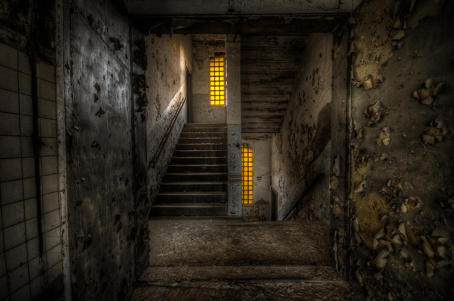 Yellow stairs Digital Art by Nathan Wright