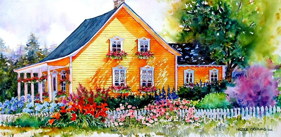 Yellow Summer Painting by Nicole Gelinas
