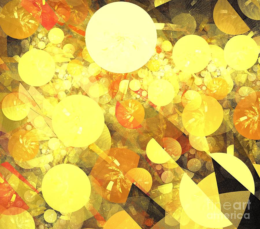 Abstract Digital Art - Yellow Sun Rays by Kim Sy Ok
