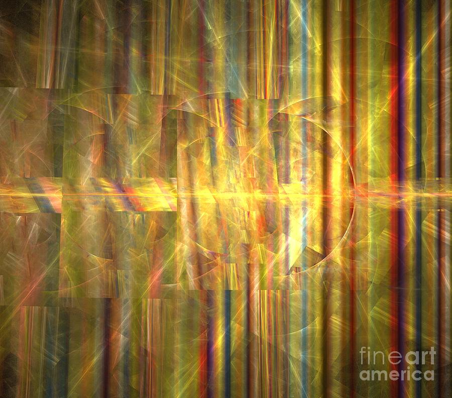 Abstract Digital Art - Yellow Sun Stripes by Kim Sy Ok