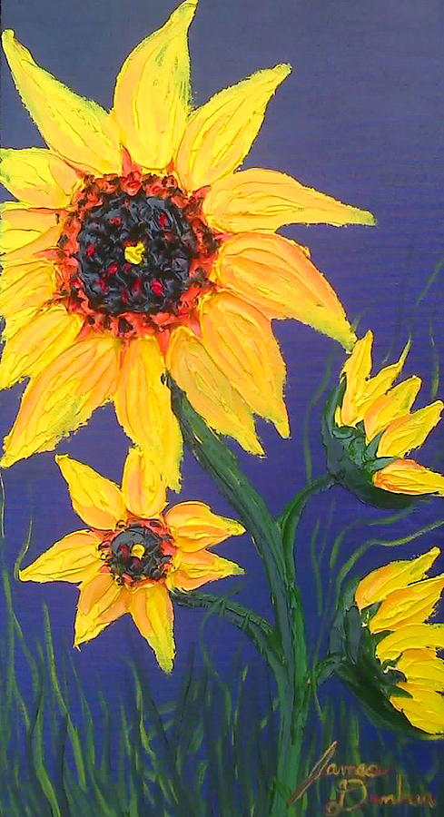 Tuscany Vineyards Painting - Yellow Sunflower 5 by James Dunbar