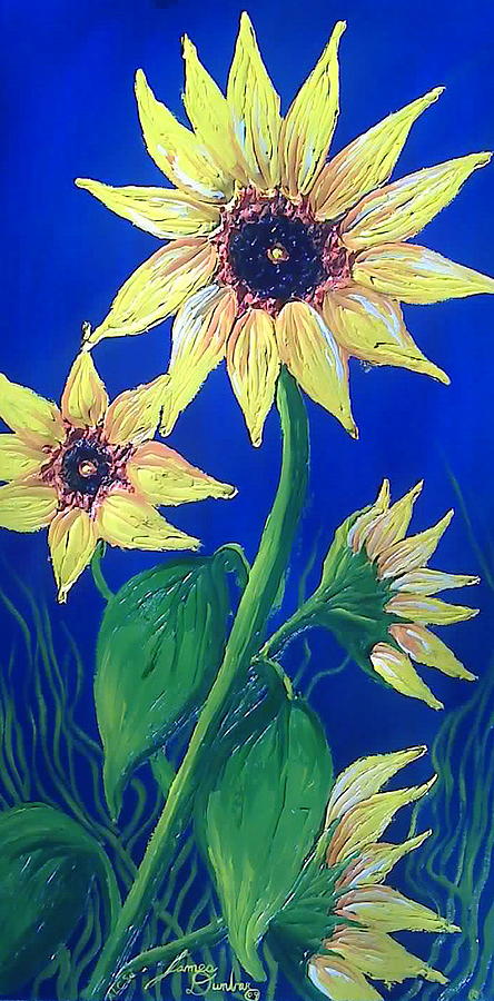 Yellow Sunflowers Painting by James Dunbar