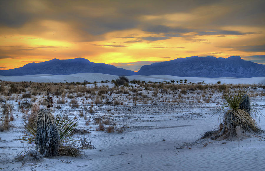 Yellow Sunset at White Sands National Monument, New Mexico Photograph ...