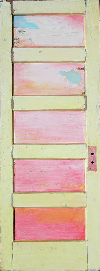 Yellow Sunset Door Painting by Asha Carolyn Young