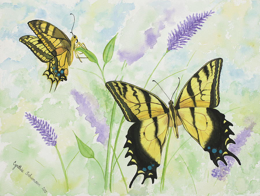 Butterfly Painting - Yellow Swallowtail Butterfly by Cynthia Schumann