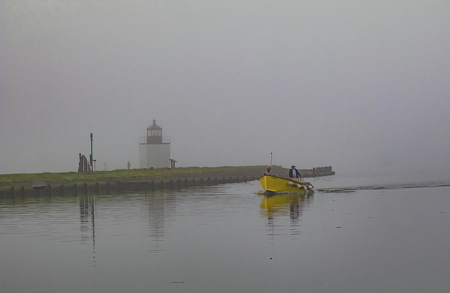 Yellow Taxi At Derby Lighthouse Photograph