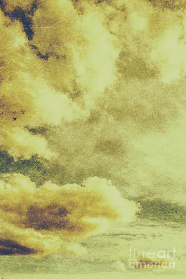 Yellow toned textured grungy cloudscape Photograph by Jorgo Photography