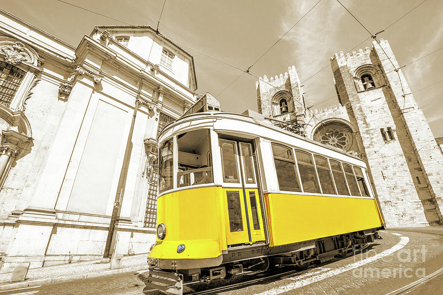 yellow tram Lisbon Photograph by Benny Marty