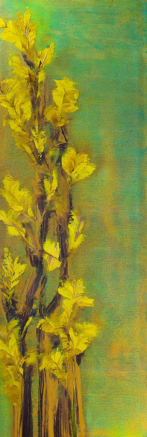 Yellow trees Painting by Wonju Hulse