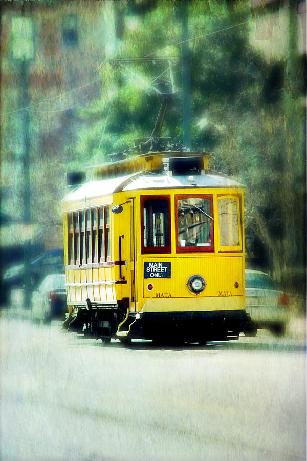 Transportation Photograph - Yellow Trolley by Suzanne Barber