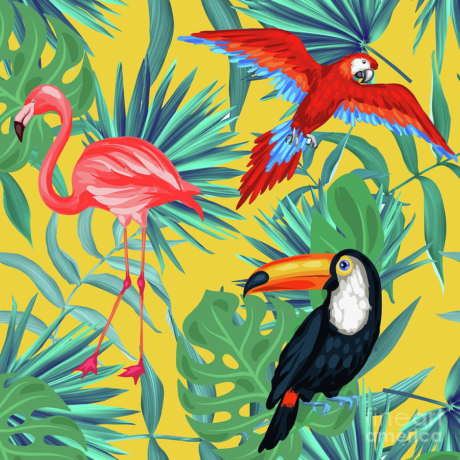 Parrot Digital Art - Yellow Tropic  by Mark Ashkenazi