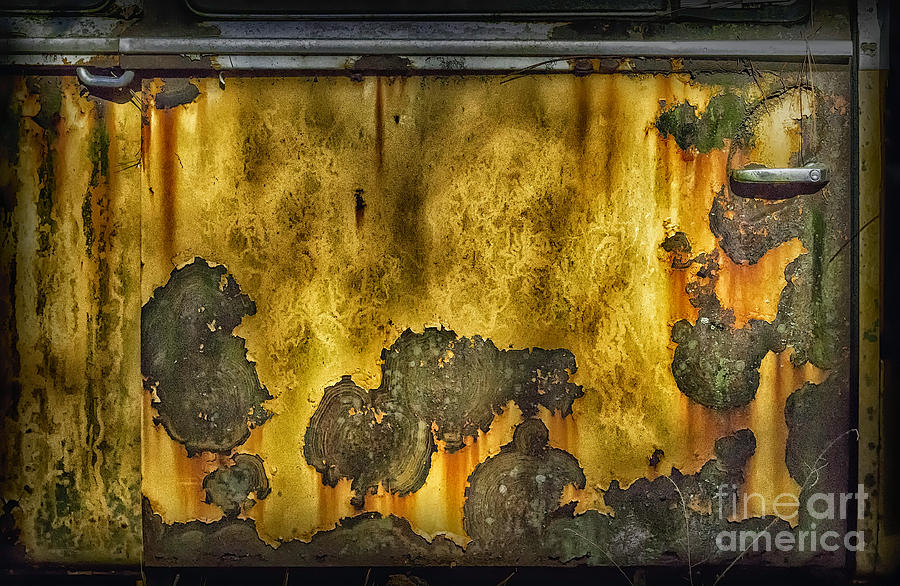 Yellow Truck Door, Rusty Texture Photograph by Walt Foegelle