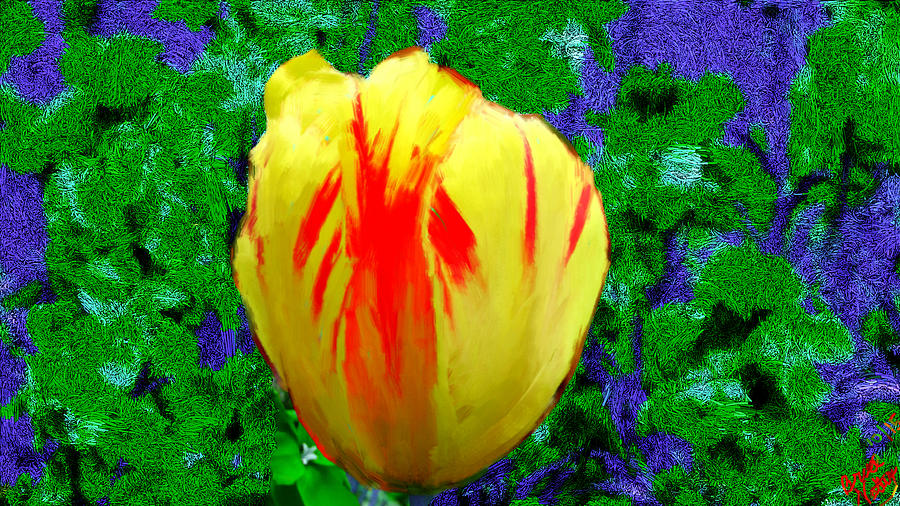 Yellow Tulip Painting by Bruce Nutting