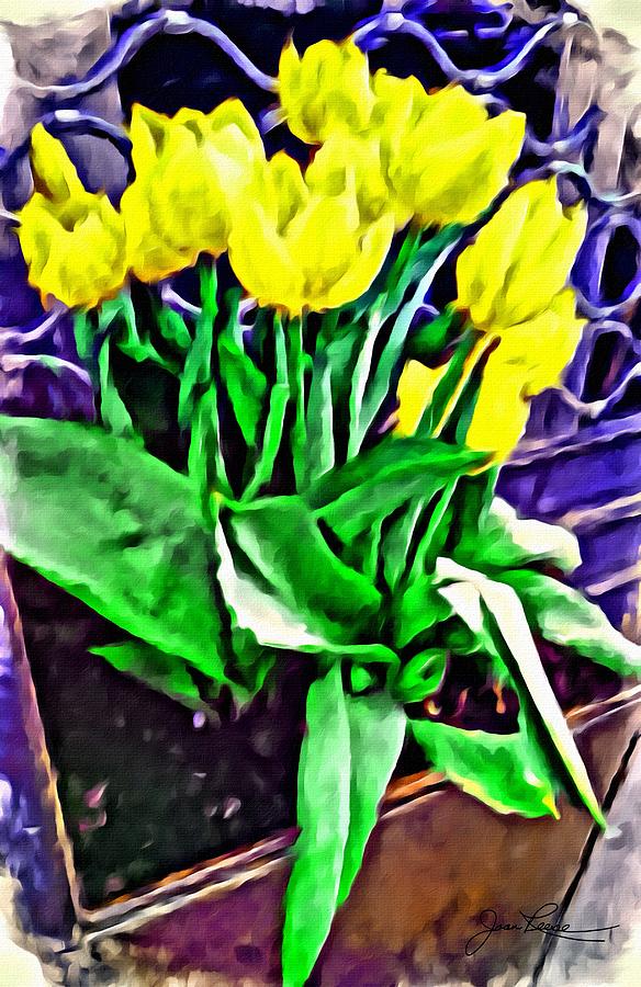 Yellow Tulips Painting by Joan Reese