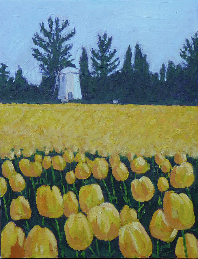 Yellow Tulips Painting by Stan Chraminski