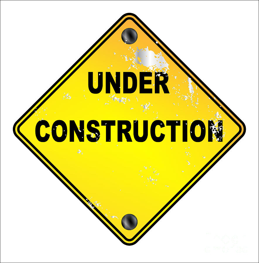 Yellow Under COnstruction Sign Digital Art by Bigalbaloo Stock - Fine ...