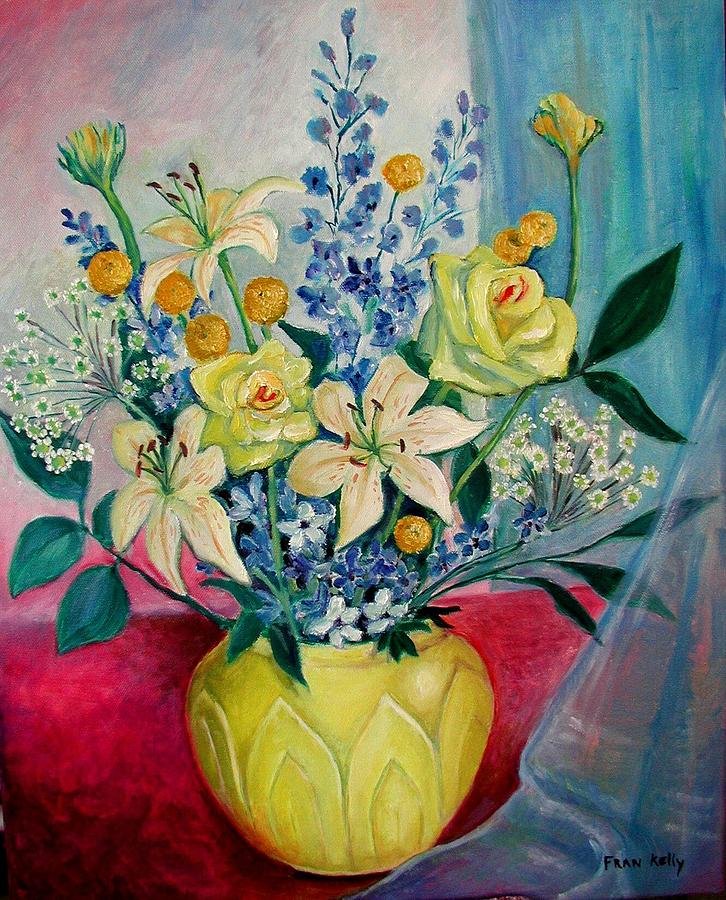 Still Life Painting - Yellow Vase by Fran Kelly