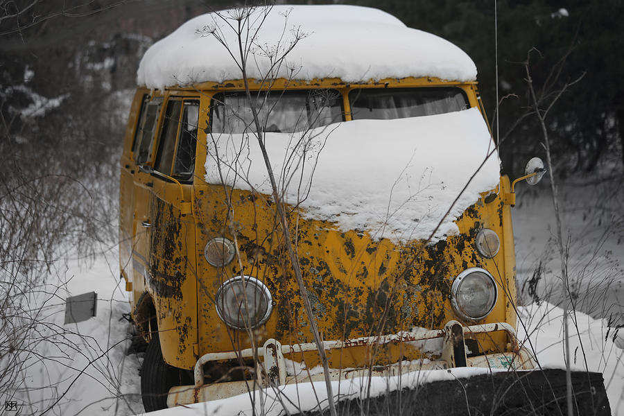 Yellow VW Microbus Photograph by John Meader