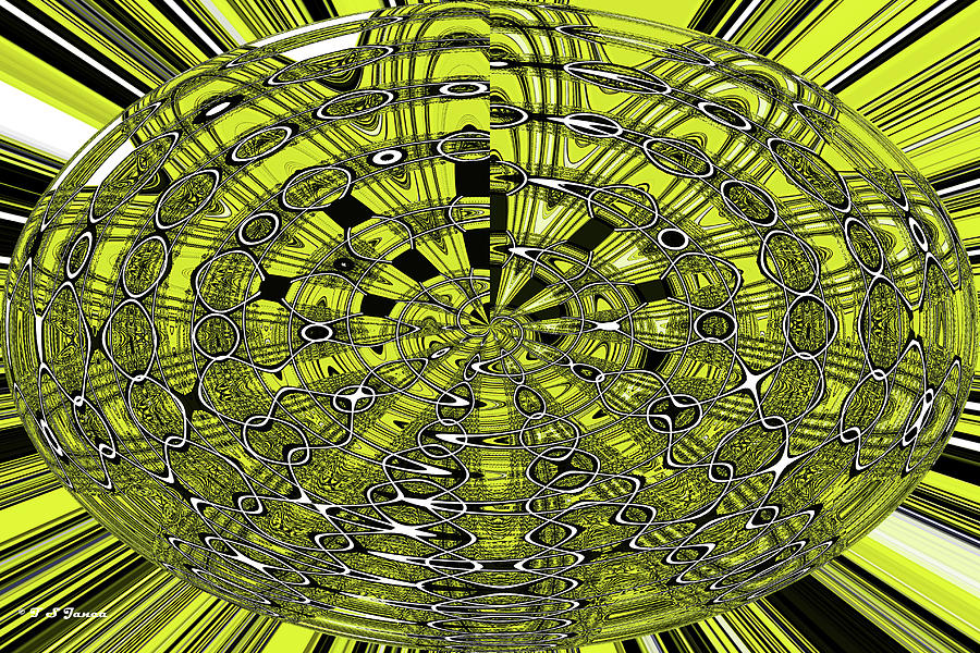 Yellow Wave Ovoid Abstract #6 Digital Art by Tom Janca