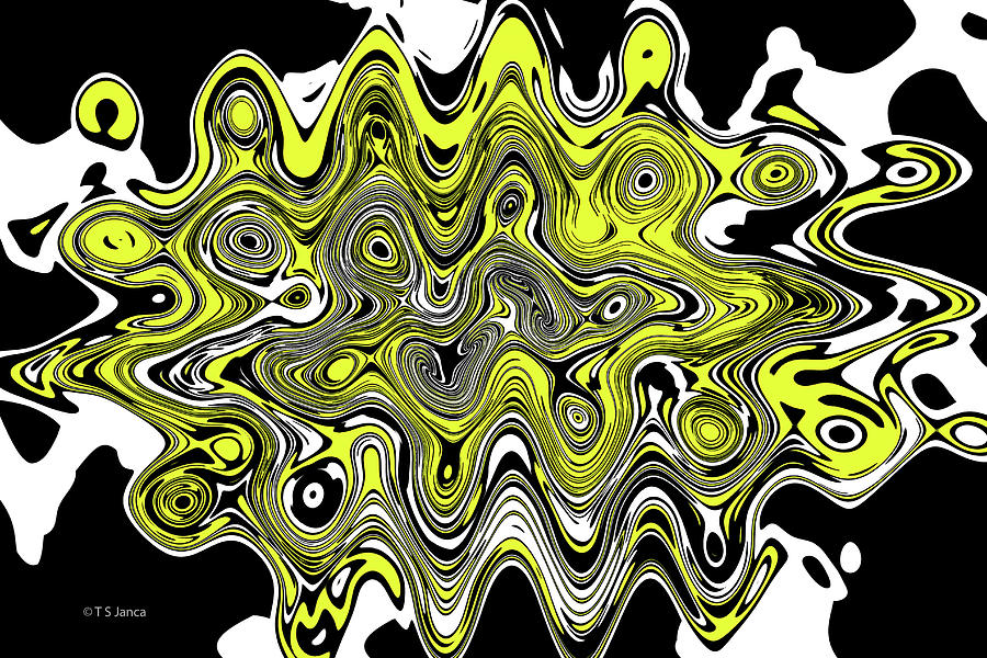 Yellow White And Black Abstract #8 Digital Art by Tom Janca