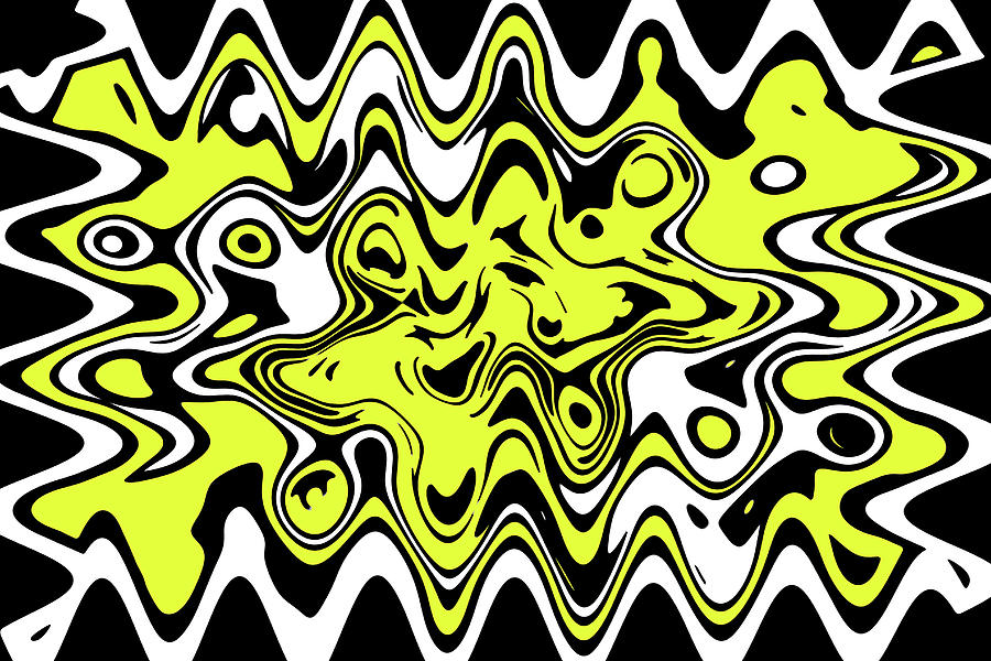 Yellow White And Black Abstract Digital Art by Tom Janca