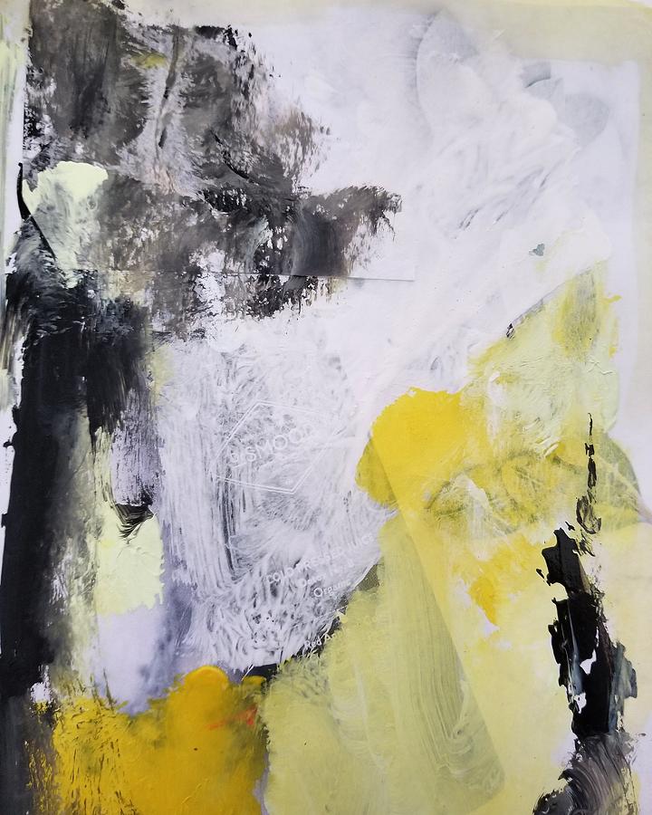 Abstract Painting - Yellow Winter by Patricia Byron Abstract Painting - Yellow Winter by Patricia Byron