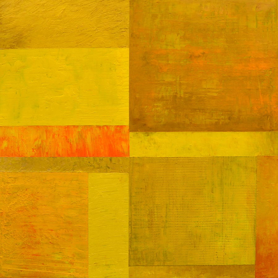 Yellow with Orange Painting by Michelle Calkins
