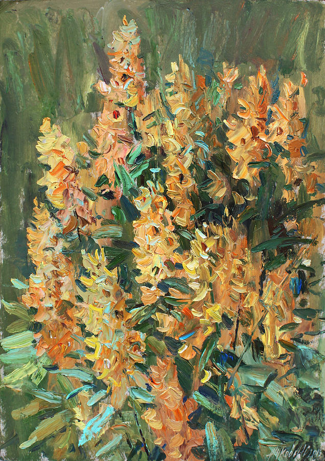 Flower Painting - Yellows by Juliya Zhukova