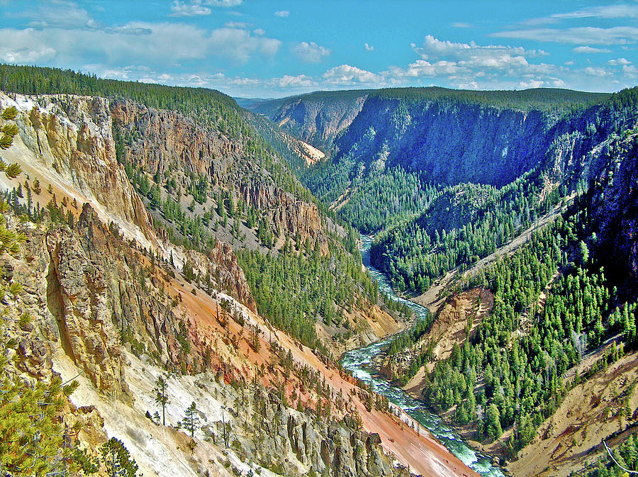 Yellowstone Canyon and River from Inspiration Point  in Yellowstone National Park, Wyoming Photograph by Ruth Hager