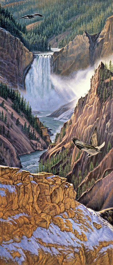 Osprey Painting - Yellowstone Canyon-Osprey by Paul Krapf