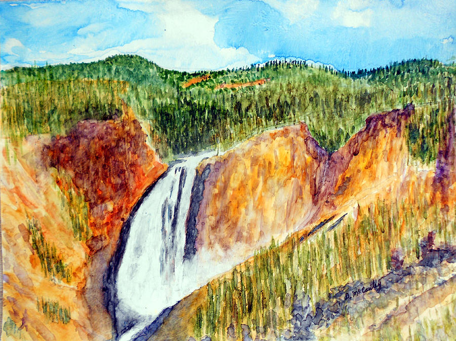 Yellowstone Falls Painting by David McCauley