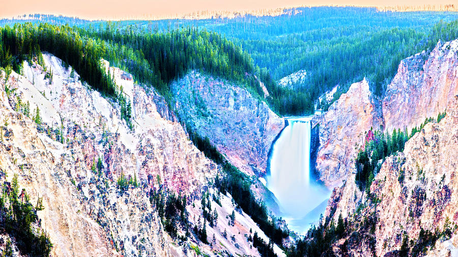 Yellowstone Falls Digital Art by Mark Pettinelli
