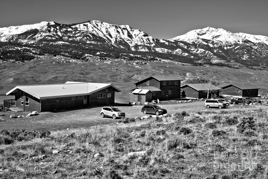 Yellowstone Forever Field Campus Spring Black And White Photograph by Adam Jewell