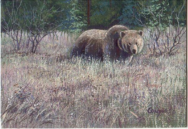 Bear Painting - Yellowstone Grizzley by Peggy Conyers Bear Painting - Yellowstone Grizzley by Peggy Conyers