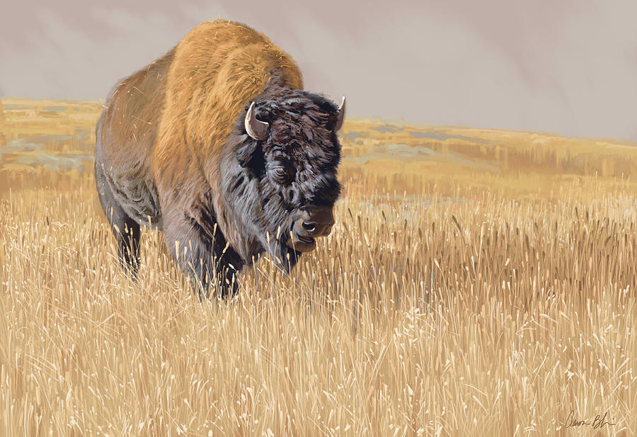 Bison Digital Art - Yellowstone King by Aaron Blaise