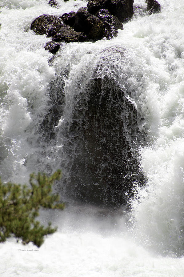 Yellowstone Park At Firehole Falls In August Vertical 03 Photograph by Thomas Woolworth
