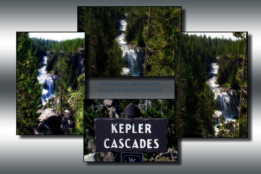 Yellowstone Park August At Kepler Cascades Collage Photograph by Thomas Woolworth