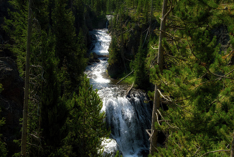 Yellowstone Park August At Kepler Cascades Photograph by Thomas Woolworth