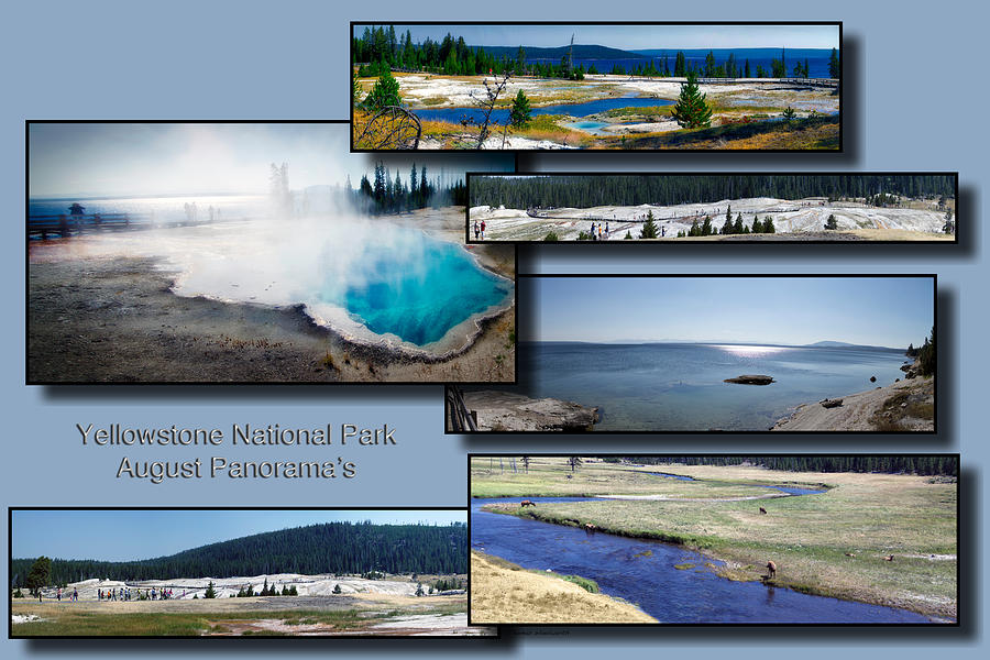 Yellowstone Park August Panoramas Collage Photograph by Thomas Woolworth