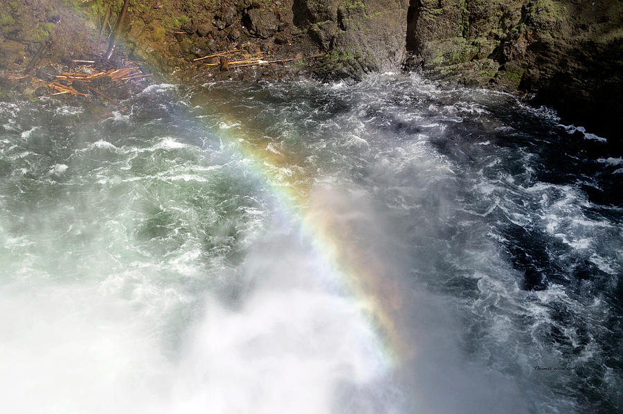 Yellowstone Park Rainbow At Upper Falls In August 02 Photograph by Thomas Woolworth