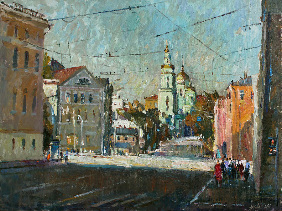 Moscow Painting - Yelokhovo Cathedral in Moscow by Juliya Zhukova