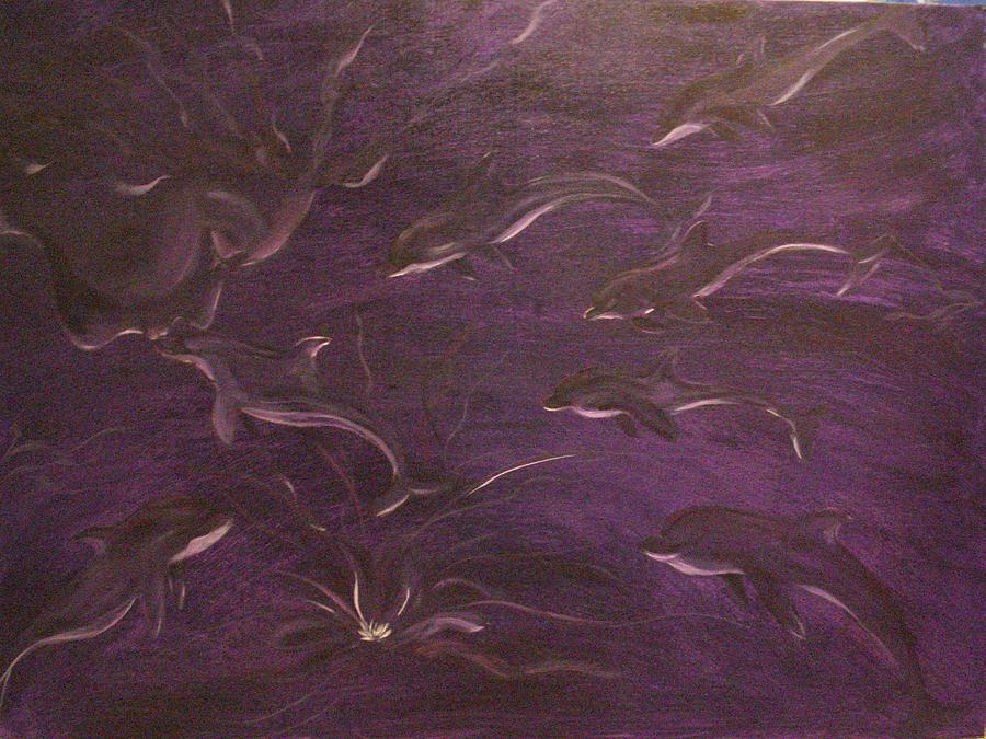 Dolphin Painting - Yemaya and The Crowning by Milagros Phillips