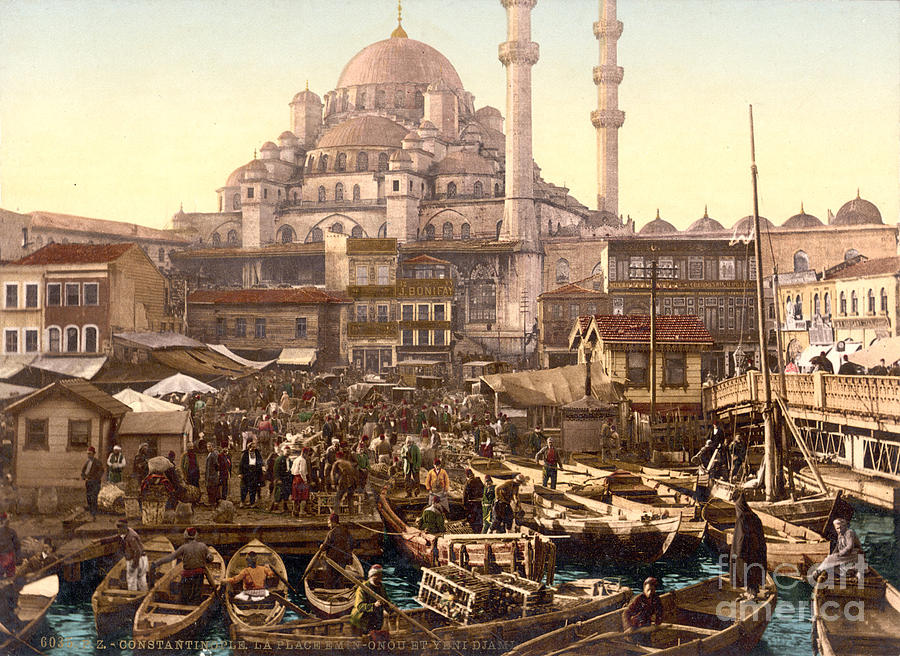 Yeni Cami and Eminonu bazaar Painting by Celestial Images