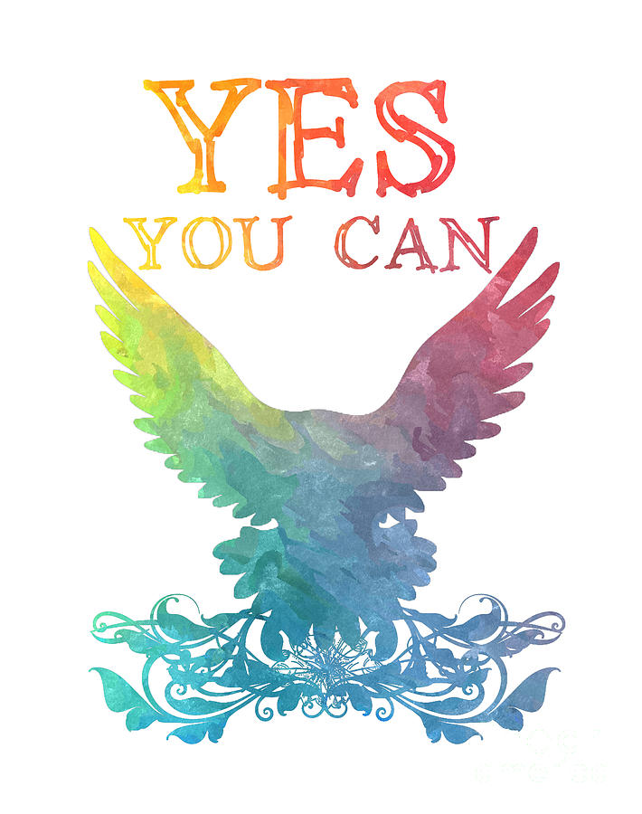 Yes You Can Colored Poster Digital Art