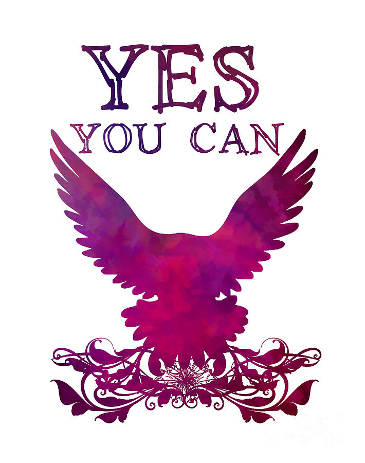 Yes You Can Purple Poster Digital Art