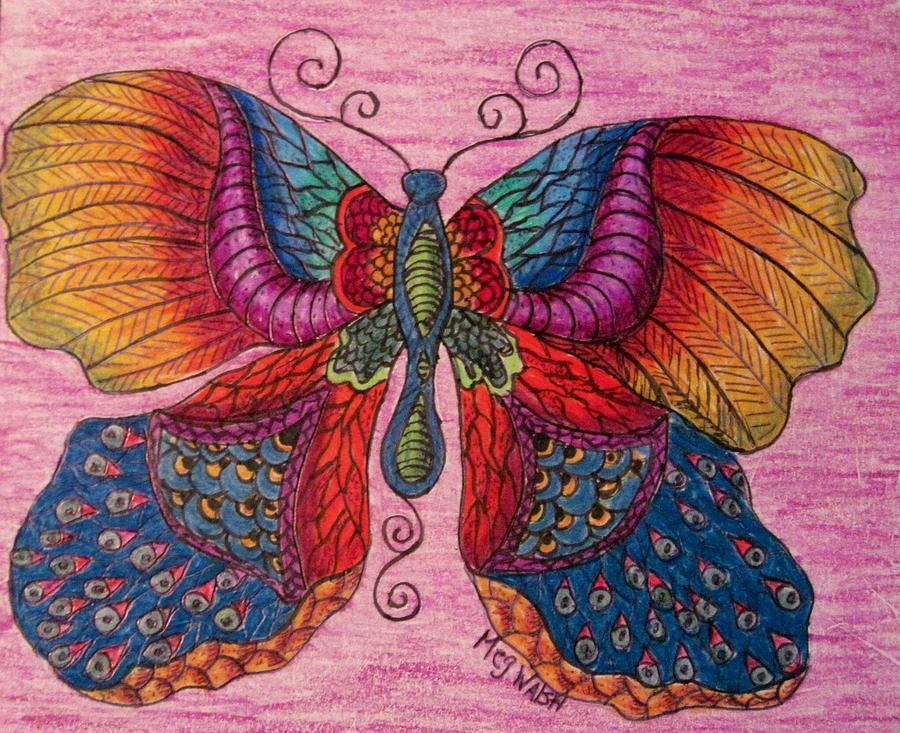 Yet another butterfly Drawing by Megan Walsh