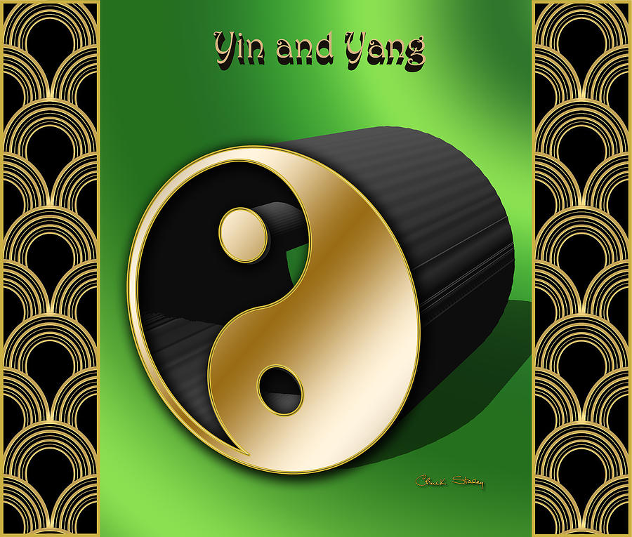 Yin and Yang - 3 D Digital Art by Chuck Staley